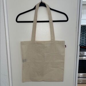 Brandy Melville Cream Canvas Tote with American Flag emblem | OS